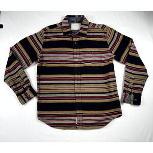 American Threads Casual Shirt Men's Size L Button Up Stripe Pocket 100% cotton